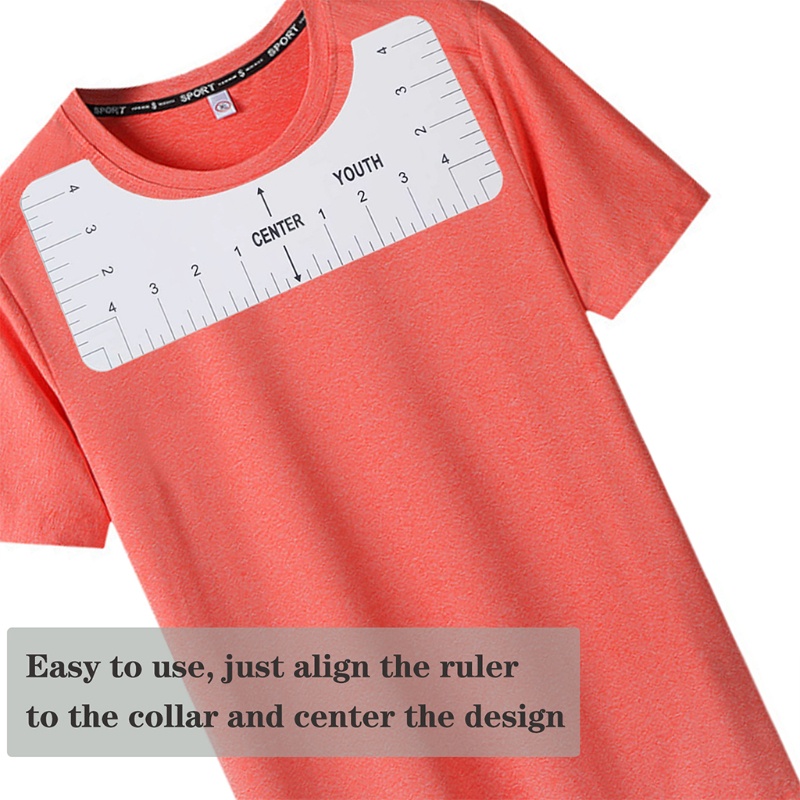 Bộ 4 Thước Đo Cổ Áo Thun Bằng Nhựa PVC Chuyên Dụng