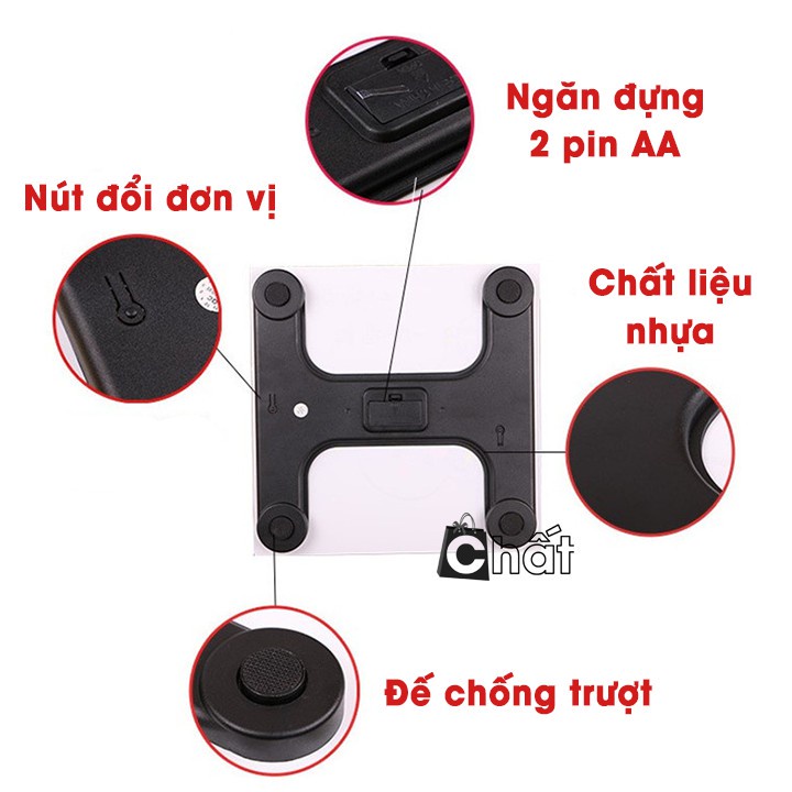 Cân điện tử sức khỏe - Cân điện tử gia đình mini tiện lợi, bền đẹp, độ chính xác cao- Bảo hành 12 tháng lỗi 1 đổi 1