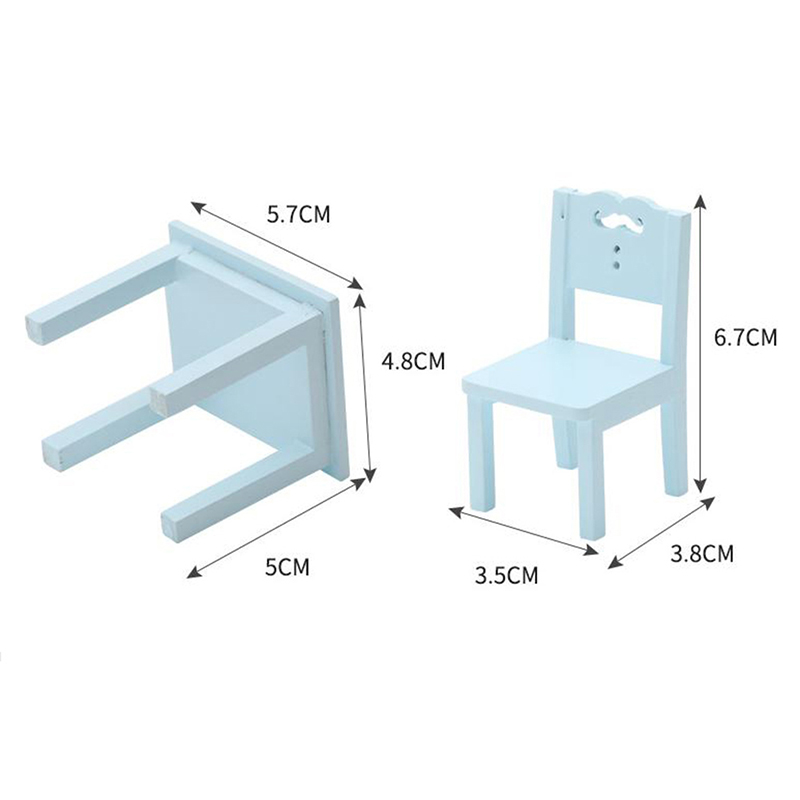 Bộ Bàn Ghế Gỗ Tỉ Lệ 1: 12 Trang Trí Nhà Búp Bê