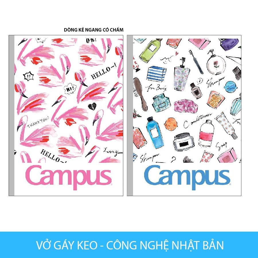 Vở kẻ ngang Campus Classy có chấm 200 tr khổ A4, sổ Campus, sổ A4 _ Soleil Home