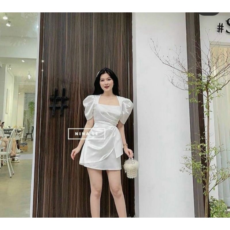ĐẦM TRẮNG CỔ U VẠT XÉO