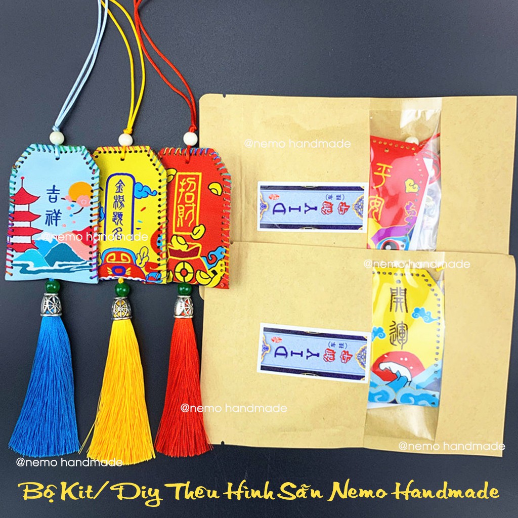 Bộ Kit/ Diy Tự Làm Túi Phước Có Hình Thêu Sẵn Kèm Nhiều Quà Tặng Nemo Handmade - BKTHS10M