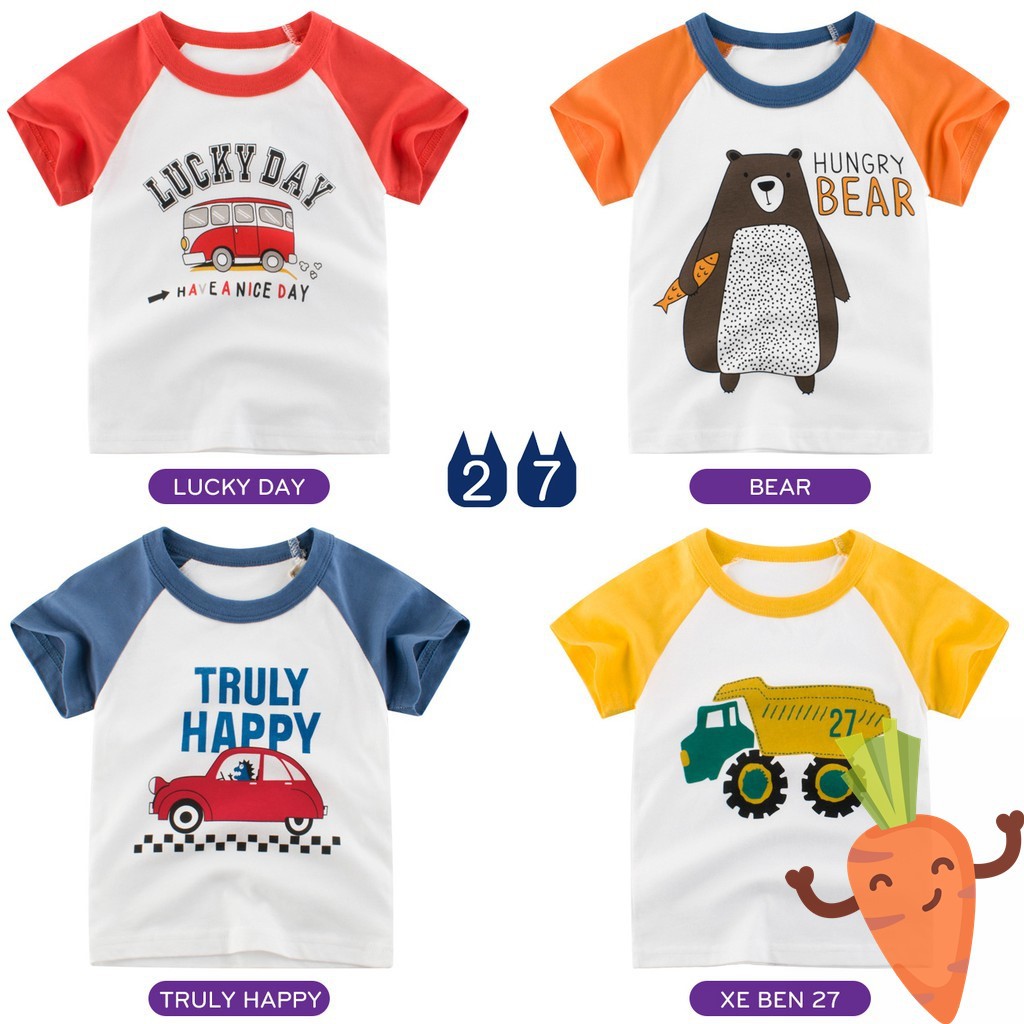 Áo phông bé trai 27KIDS CAROBY ATBT07