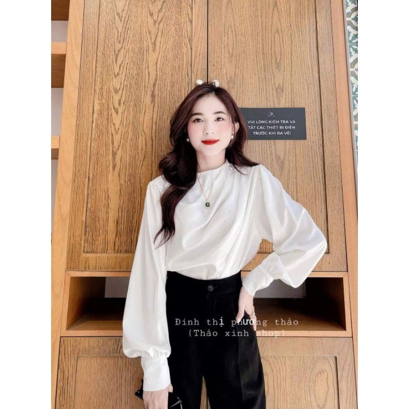 Quần baggy nữ công sở gấu bằng vải tuyết mưa màu đen | BigBuy360 - bigbuy360.vn