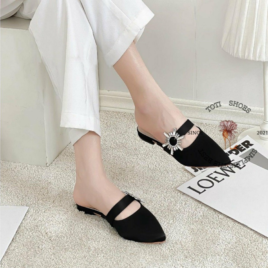SỤC NỮ TOTIIE STORE - DÉP BÍT MŨI THỜI TRANG QUAI GÀI ĐÍNH ĐÁ - DÉP BỆT MŨI NHỌN CAO CẤP D2012830