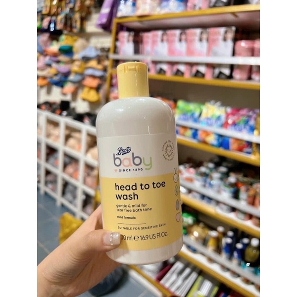 Gội tắm xả cho bé Boots UK 500ml