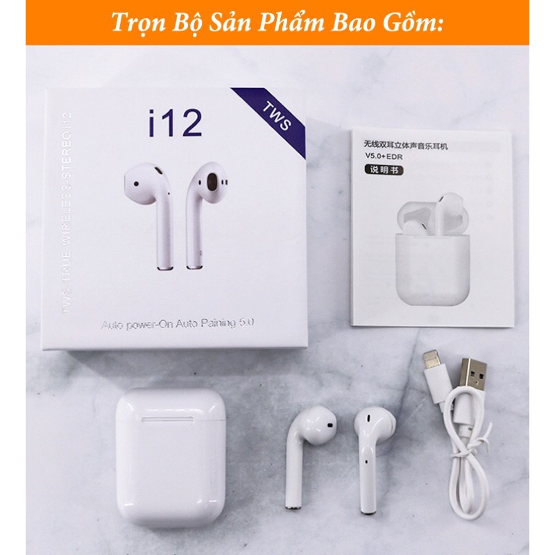 Tai Nghe Bluetooth I12 TWS 5.0 - dùng được cho nhiều dòng máy | BigBuy360 - bigbuy360.vn