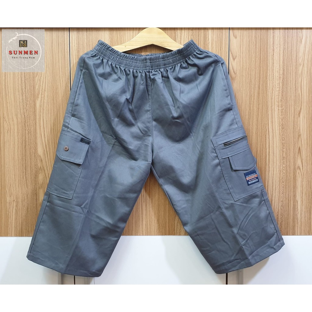 [HCM] Quần Short Nam Kaki Túi Hộp Lưng Thun Co Giãn From Dài Rộng Thoải Mái Vải Mềm Mịn Trung Niên SUNMEN FreeSize