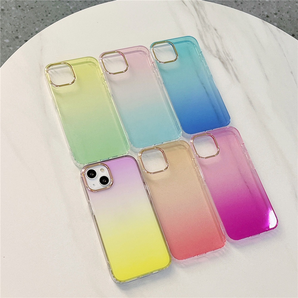 Ốp Điện Thoại TPU Silicon Trong Suốt Chống Sốc Phối Kim Tuyến Màu Gradient Cho Iphone 13 / 13 Pro / 13 Pro Max / 13