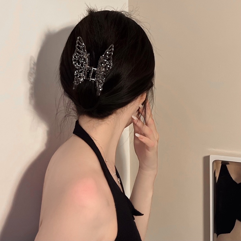 Kẹp Tóc Hình Bướm Bằng Kim Loại Phong Cách hip hop Đường Phố Cho Nữ