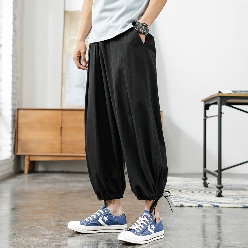Quần Harem Cotton Lanh Thoáng Khí Thiết Kế Mới Thời Trang Mùa Hè Theo Phong Cách Trung Hoa Dành Cho Nam