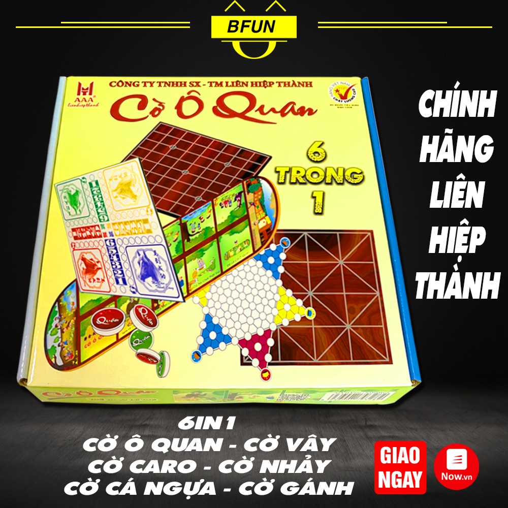 Ô Ăn Quan 6 Trong 1: Cờ Ô Ăn Quan + Cờ Gánh+ Cờ Nhảy+ Cờ Vây+ Cờ Cá Ngựa+ Cờ Caro - Đồ Chơi Cho Bé Trai Bé Gái BFUN
