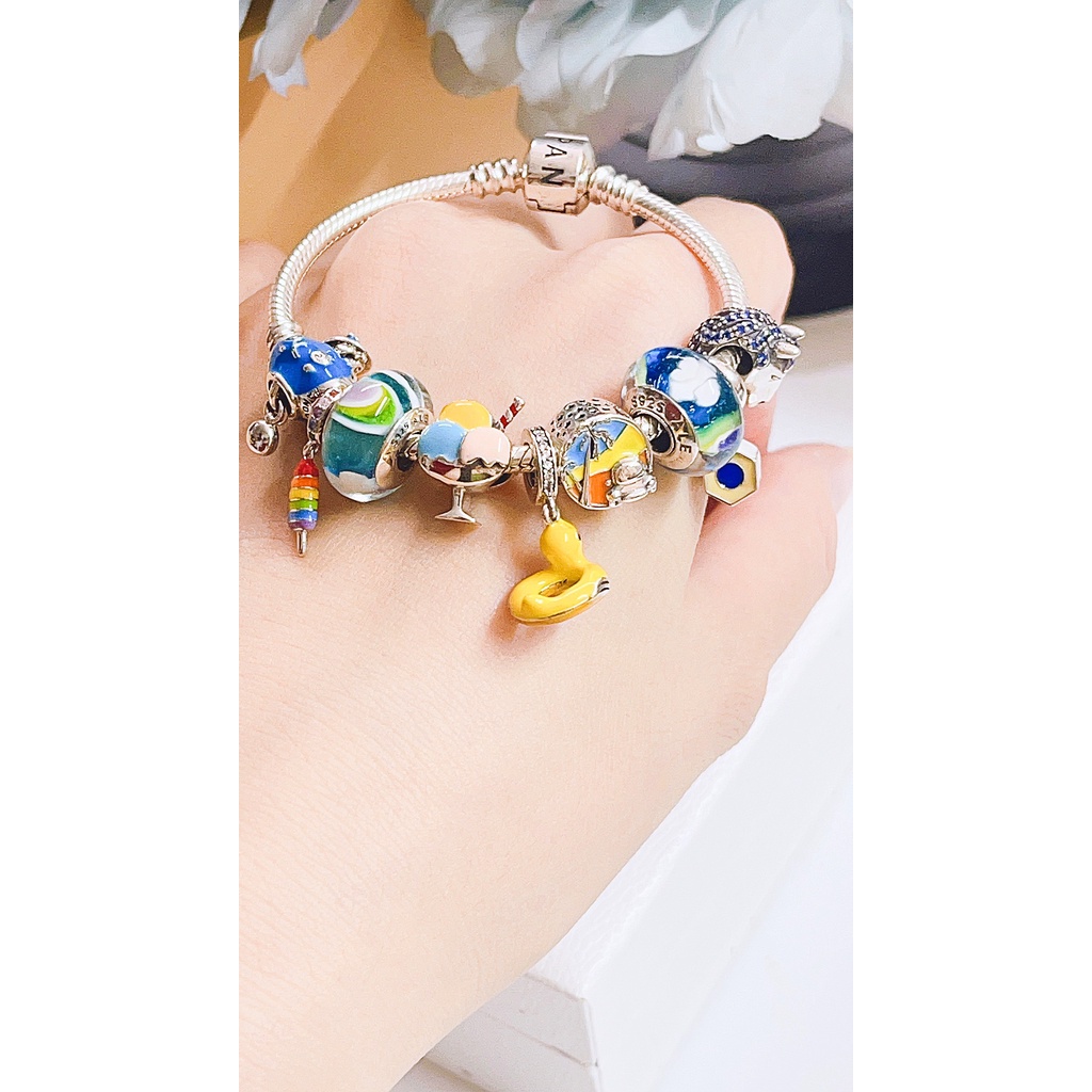 Lắc bạc Thái mix charm Pan