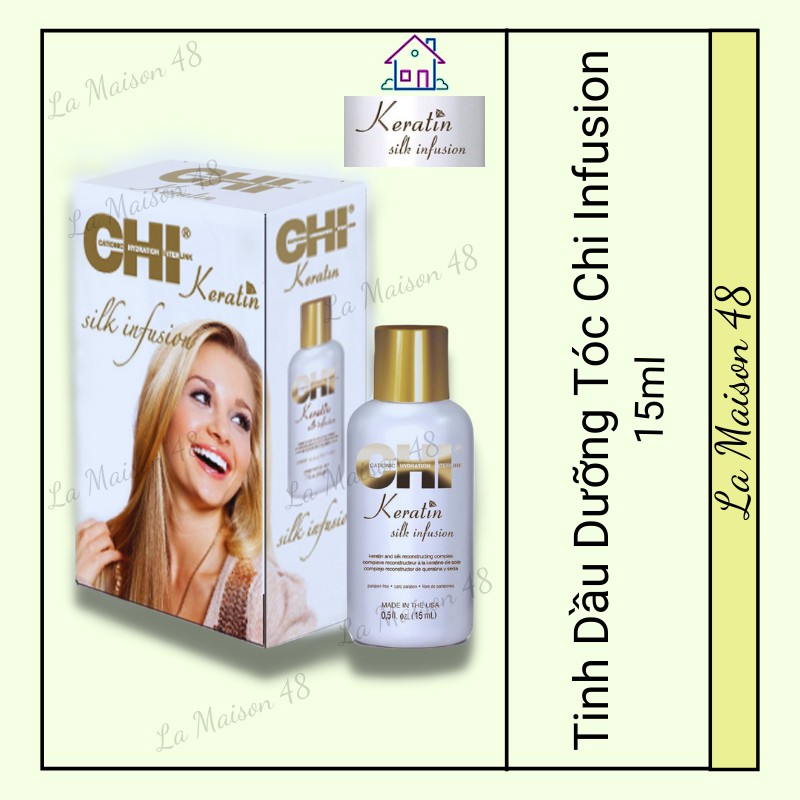 Tinh Chất Dầu Dưỡng Siêu Phục Hồi Dưỡng Tóc Bóng Mượt Chi Keratin Silk Infusion 15ml