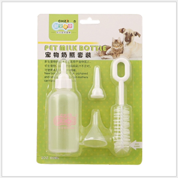 [HCM] Bình ti sữa cho chó mèo sơ sinh 60ml (bộ 4 món)