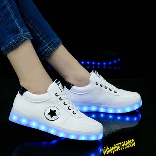 Giày phát sáng  Ngôi Sao  Phát Sáng 7 Màu 1 Chế Độ Sáng (ảnh thật video thật)