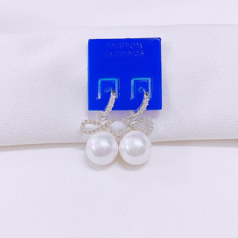 BÔNG TAI NỮ BẠC TA BÔNG TAI NƠ XINH XẮN LINH MIU SILVER