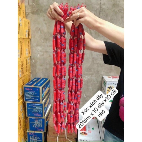 Xúc xích mini 1 dây 10 cái thơm ngon-đồ ăn vặt