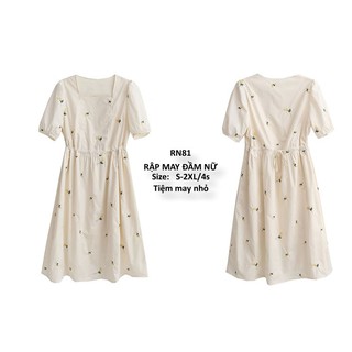 RN81_Rập giấy may váy cổ vuông nữ