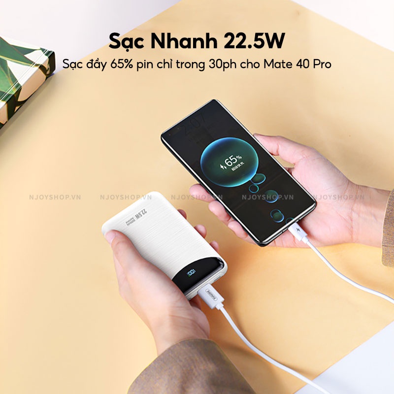 Sạc Dự Phòng Mini Remax 10000mah Nhỏ Gọn Sạc Nhanh Pin Polymer Cho Điện Thoại IP Samsung Huawei Xiaomi Njoyshop