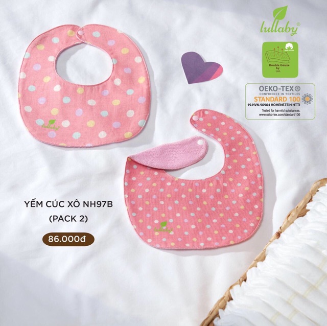 Lulaby - set 2 yếm cài cúc xô