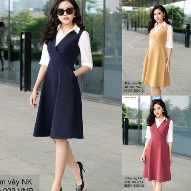 Đầm xoè ghi lê