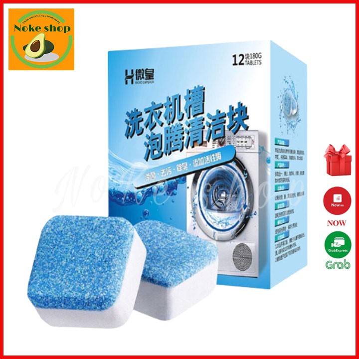 [Hộp 12 Viên] Viên Tẩy Vệ Sinh Lồng Máy GiặtI Diệt khuẩn và Tẩy chất cặn Lồng máy giặt hiệu quả