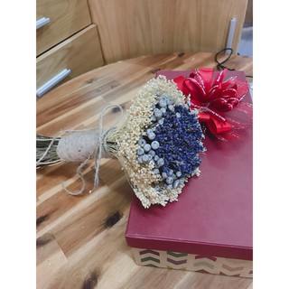 Combo Hộp hoa khô Lavender pháp mix Bloom trắng và nụ hoa Lavender (như hình)