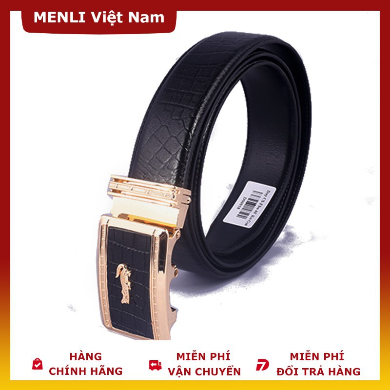 Dây lưng da bò dập vân cá sấu MENLI  DLSP47