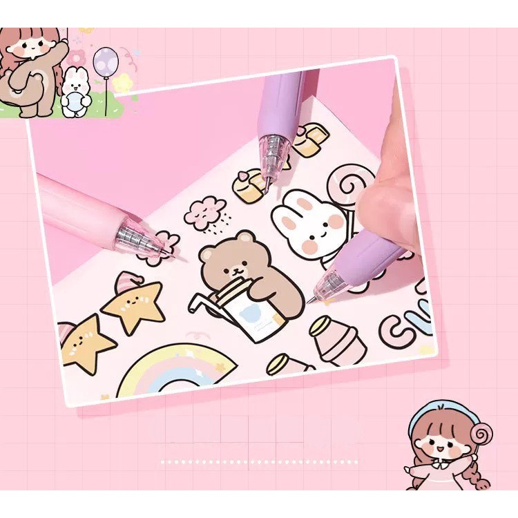 Dao Rọc Giấy Cute Dạng Bút Cắt Washi Sticker Mini Hình Cô Bé Đáng Yêu PKBL4