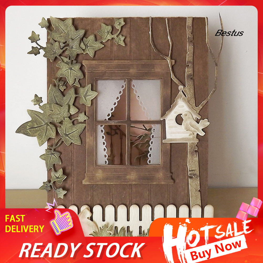 Khuôn Cắt Giấy Làm Từ Kim Loại Tạo Hình Lá Trang Trí Scrapbook