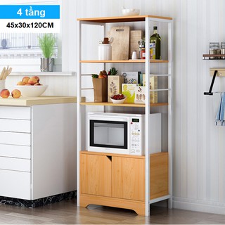 Kệ/ Tủ Bếp Giá Để Dụng Cụ Nhà Bếp Lò Vi Sóng 4 Tầng Đa Năng Tiện Lợi