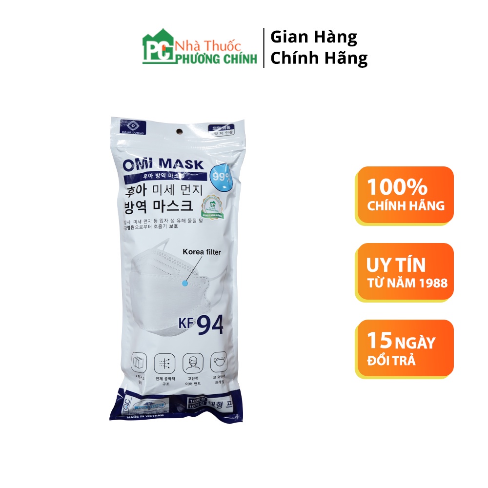 Khẩu Trang Cao Cấp 4D KF94 OMI Mask 4 Lớp Kháng Khuẩn (10 Cái/túi)