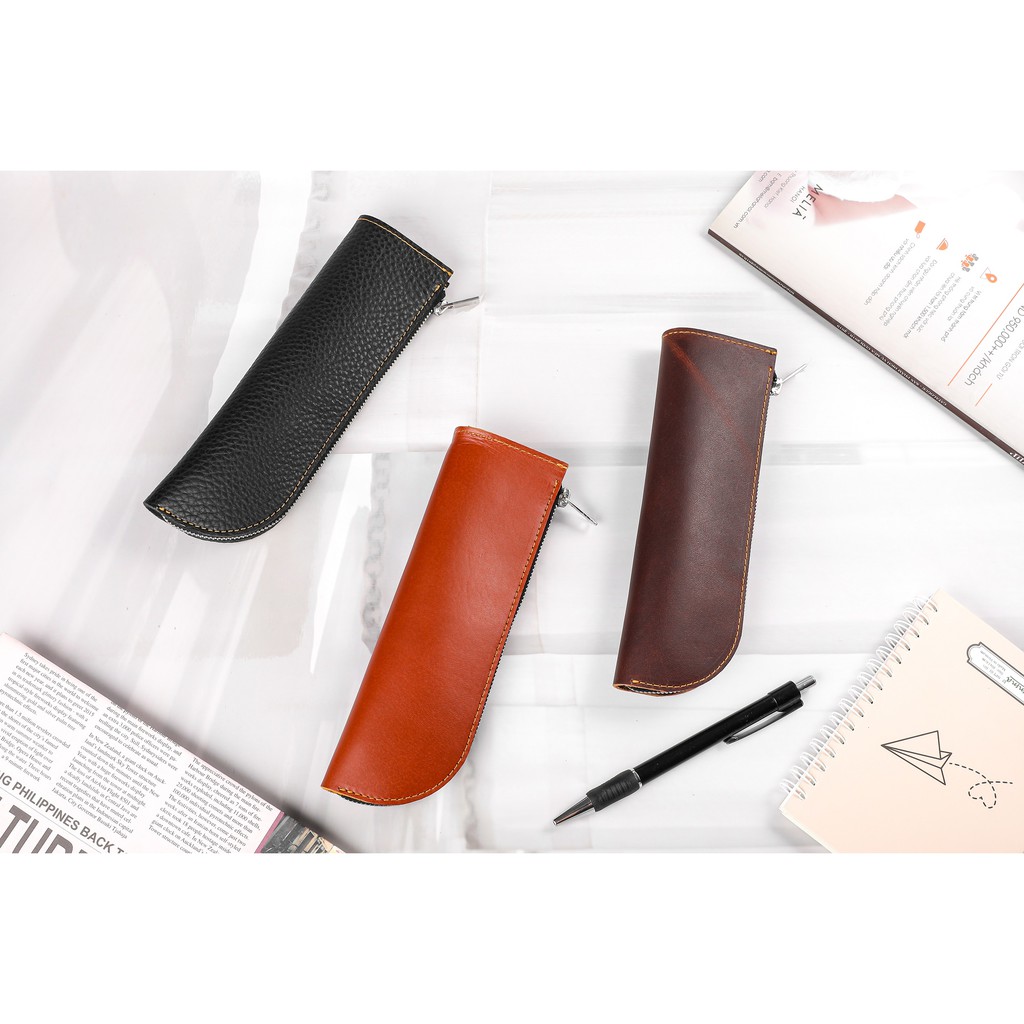 Túi đựng bút da bò thật ZN09VB   - 100% da bò thật, BH 3 năm