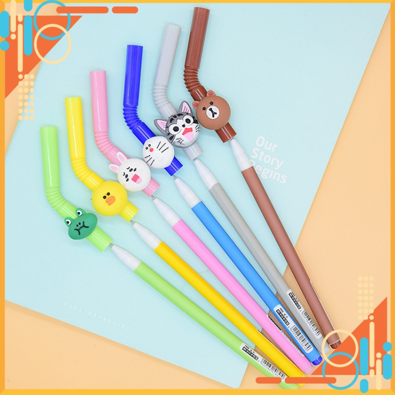 Bút Bi Hình Ống Hút Các Con Vật Ngộ Nghĩnh