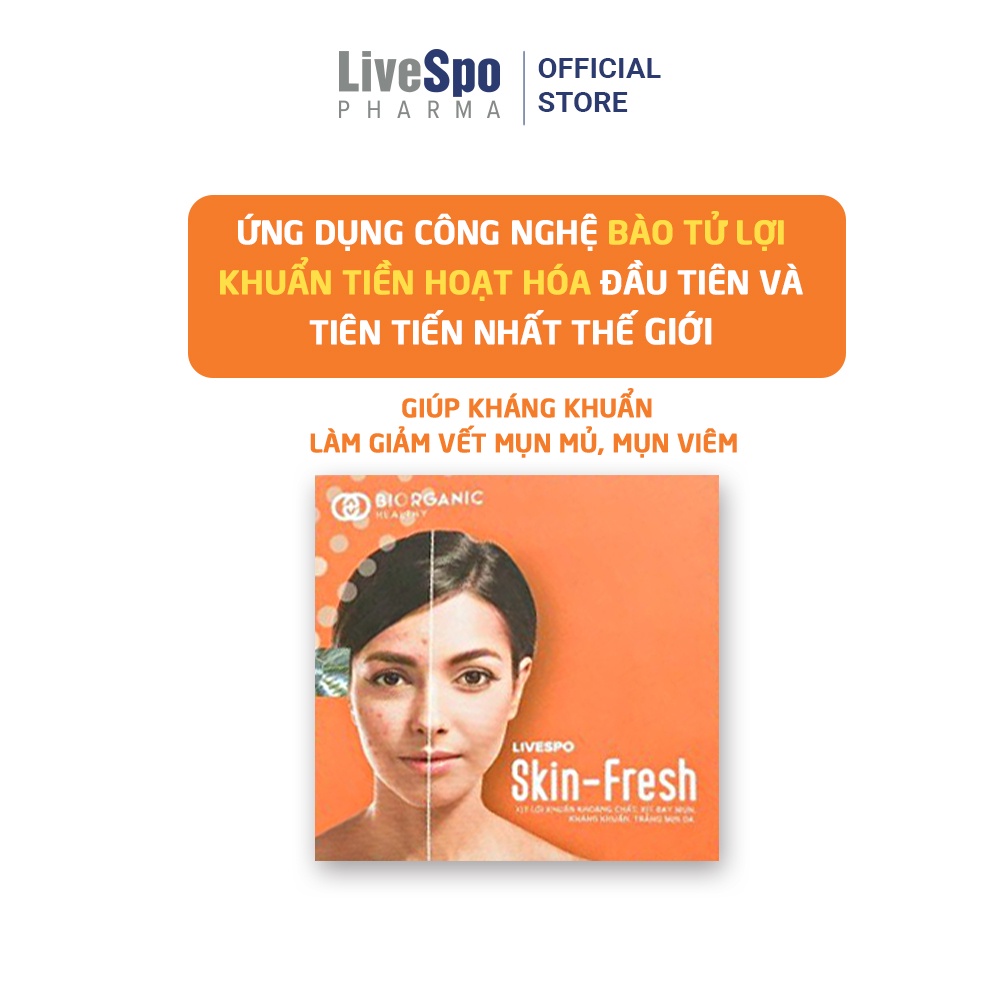 Giảm mụn, sáng da LiveSpo Skin Fresh Xịt bào tử lợi khuẩn (Hộp 3 ống x 5ml)