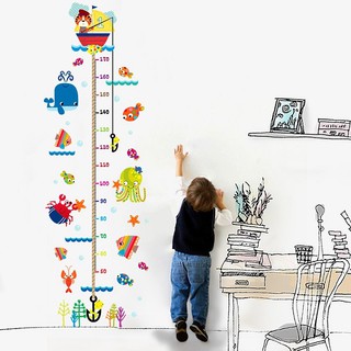 Decal đo chiều cao cho bé sinh vật biển