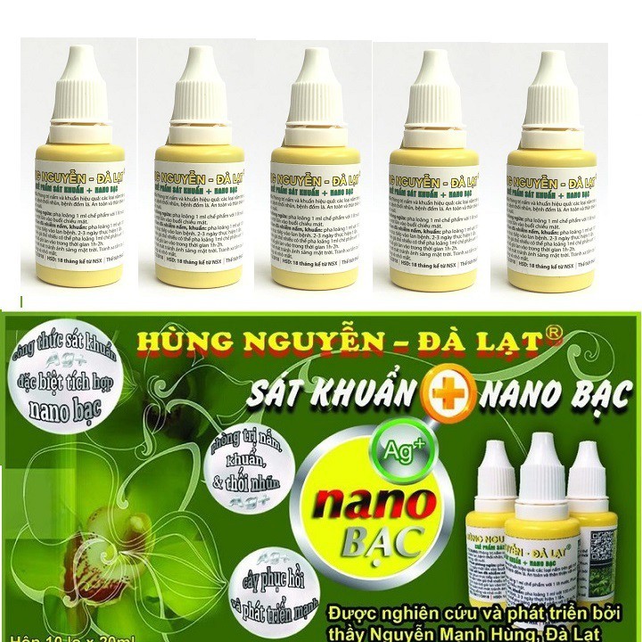 CHẾ PHẨM SÁT KHUẨN + NANO BẠC (HÙNG NGUYỄN-ĐÀ LẠT) - 5 LỌ