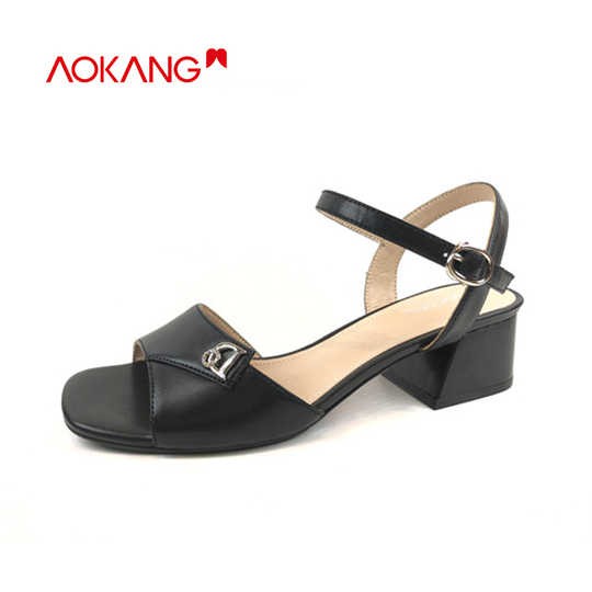 Sandals cao gót Aokang màu đen 102811051