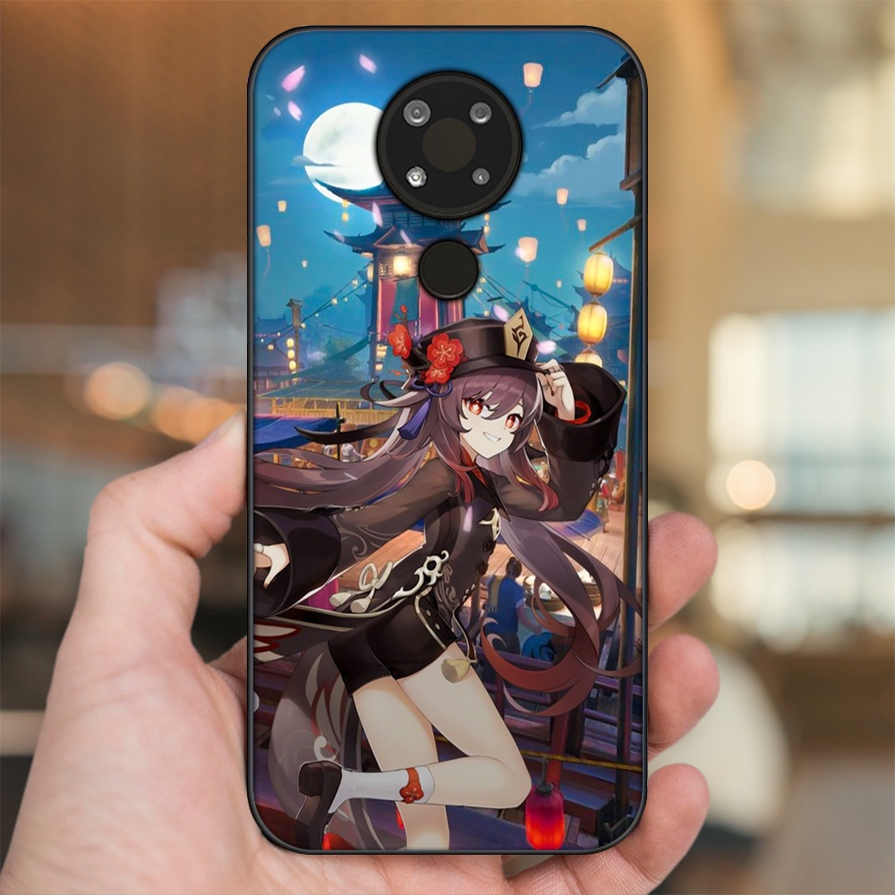 Ốp lưng Nokia 3.4 viền đen in hình Hutao Genshin Impact