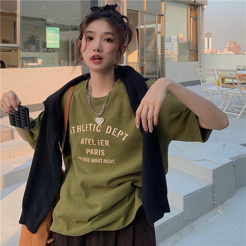 Áo Thun Ngắn Tay Dáng Rộng Thời Trang Mùa Hè Mỹ Dành Cho Nữ