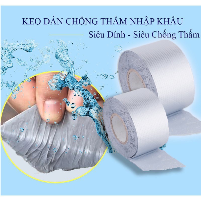 Băng Keo Chống Thấm siêu dính đa năng Size lớn 10cm, Khổ rộng 10cm dài 5m, cho tường,trần nhà, mái tôn 88239
