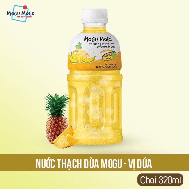 Nước uống Mogu Mogu vị trái cây với thạch dừa thơm ngon giúp bổ sung vitamin thiết yếu