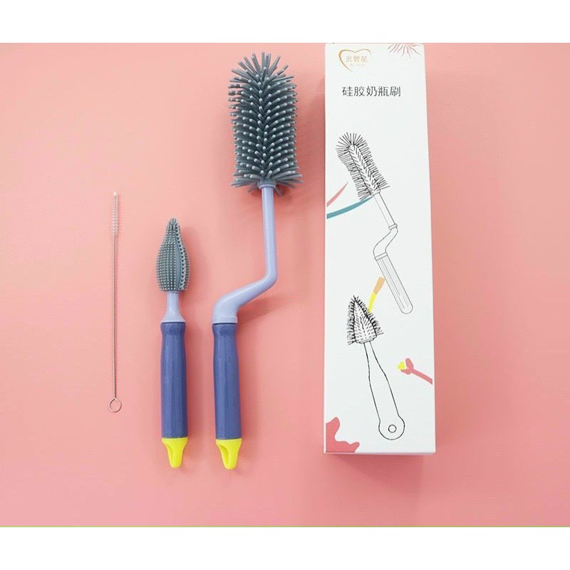 Cọ rửa bình sữa xoay 360 độ Silicon CLEVER TREE