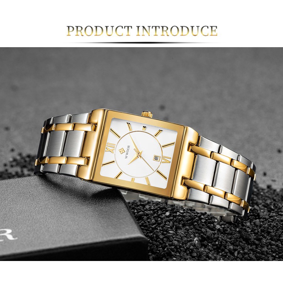 Đồng Hồ Quartz WWOOR Chất Liệu Thép Không Gỉ Mạ Vàng 8858