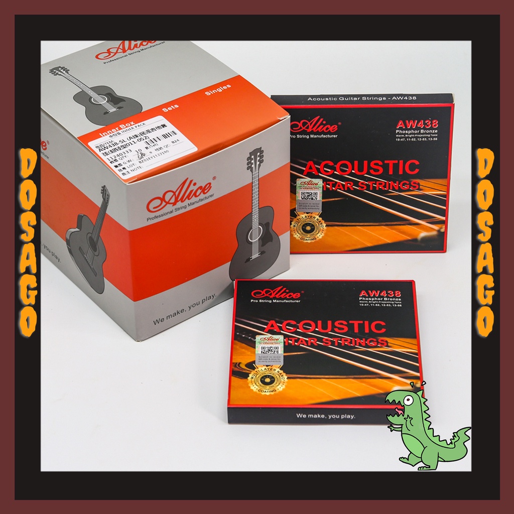 CHÍNH HÃNG - Dây đàn Cao cấp Alice AW438 Acoustic phủ nano 438