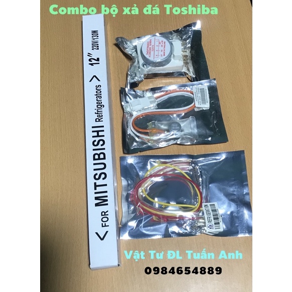 Combo Bộ Xả Đá Tủ Lạnh Toshiba ( Sò Lạnh + Sò Nóng + Bóng Sấy +Timer )