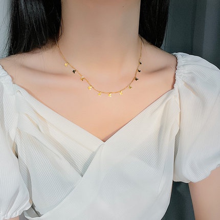 Vòng cổ Mạ Vàng Mặt Hình Bướm Phong Cách Hàn Quốc Mới