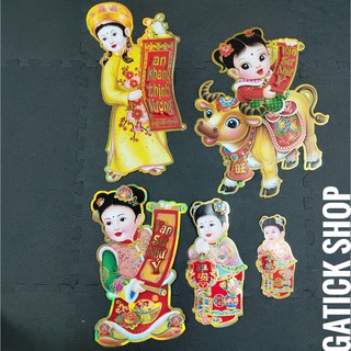 Tranh 3D dán cửa kính, decal trang trí tết, trang trí cửa kính - HÀNG DÀY DẶN 3D