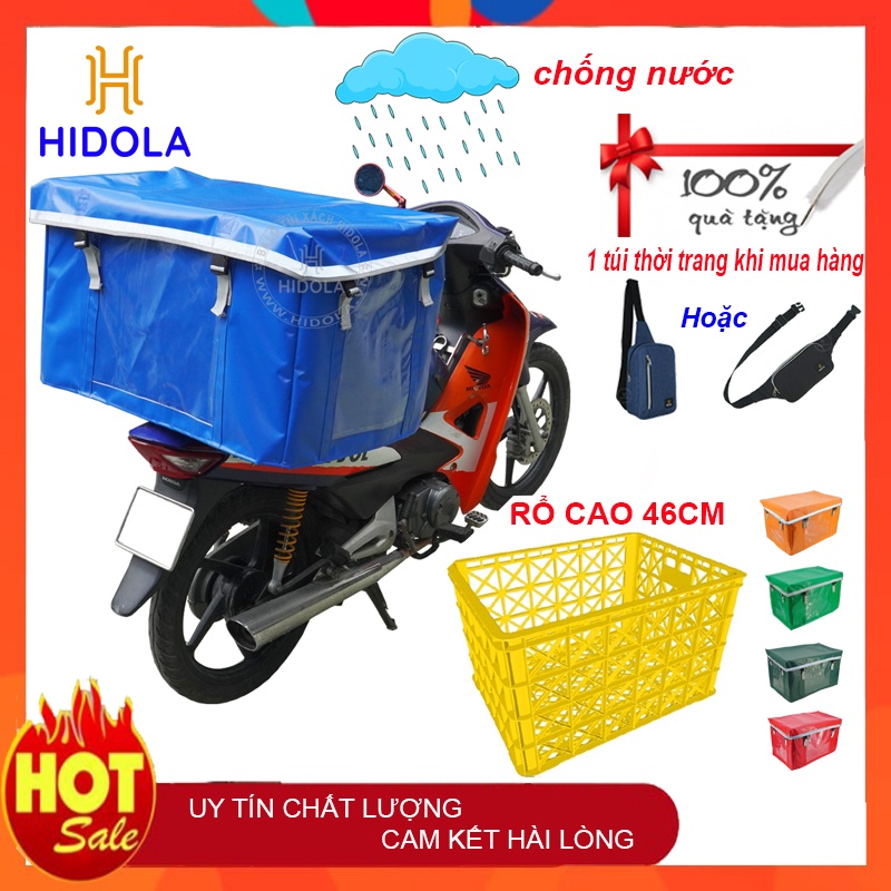 78*50*46 TÚI TRÙM SỌT NHỰA GIAO HÀNG cao 46cm. Vải bạt nhựa Tapulin HQ chống nước